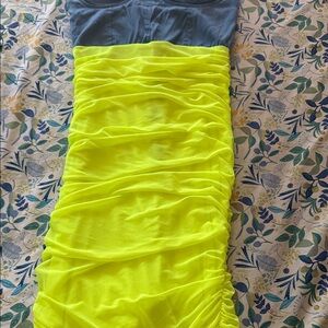 Vibrant Yellow and Blue Midi Dress